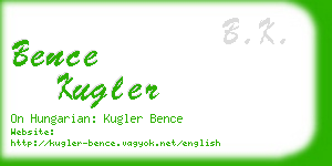 bence kugler business card